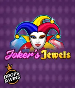 Enjoy the vibrant ambiance of Joker's Jewels slot by Pragmatic Play, featuring a mesmerizing joker's mask embellished with a brightly colored jester hat. This image conveys the joyful spirit of classic slots, set against a deep purple background. Great for those who love classic slot games, delivering a entertaining gaming experience. 